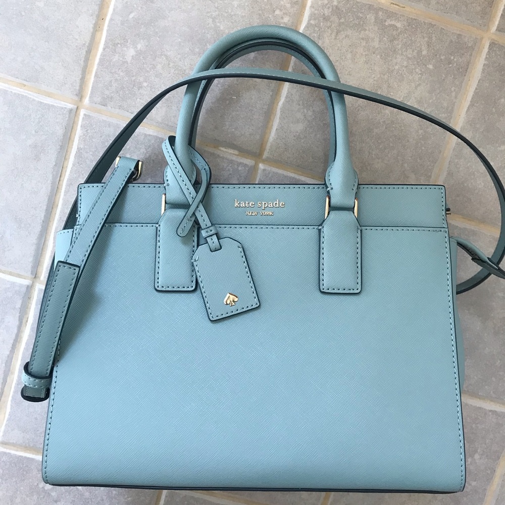 KATE SPADE MEDIUM SATCHEL SEASIDE BLUE CROSSBODY - Picture 2 of 7